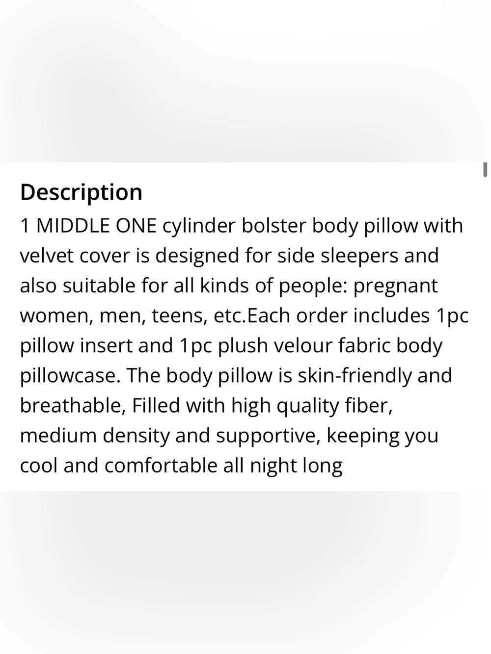 Body Pillow with Pillow Cover - Brown Velour